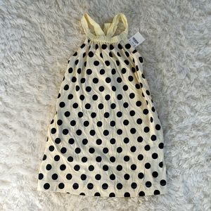 NWT Crewcuts Size 4 Girls Navy Polkadot dress Pockets Brand new